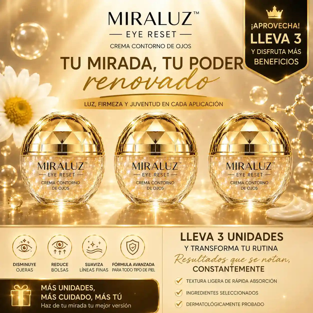 Miraluz™ – Reduce ojeras, arrugas y signos de fatiga en pocos días