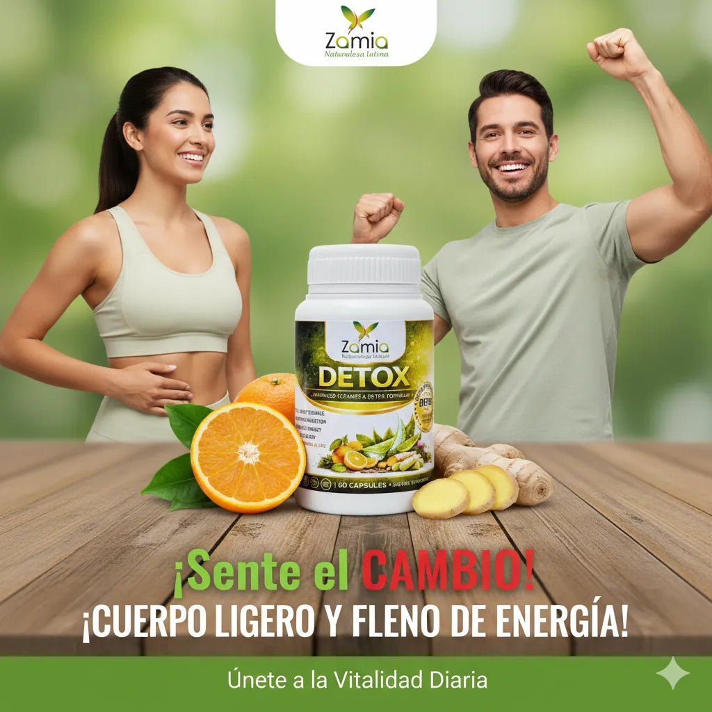 Zamia Detox Original apoya la limpieza interna de forma natural, ayudando a tu organismo a eliminar toxinas acumuladas (60 capsulas)