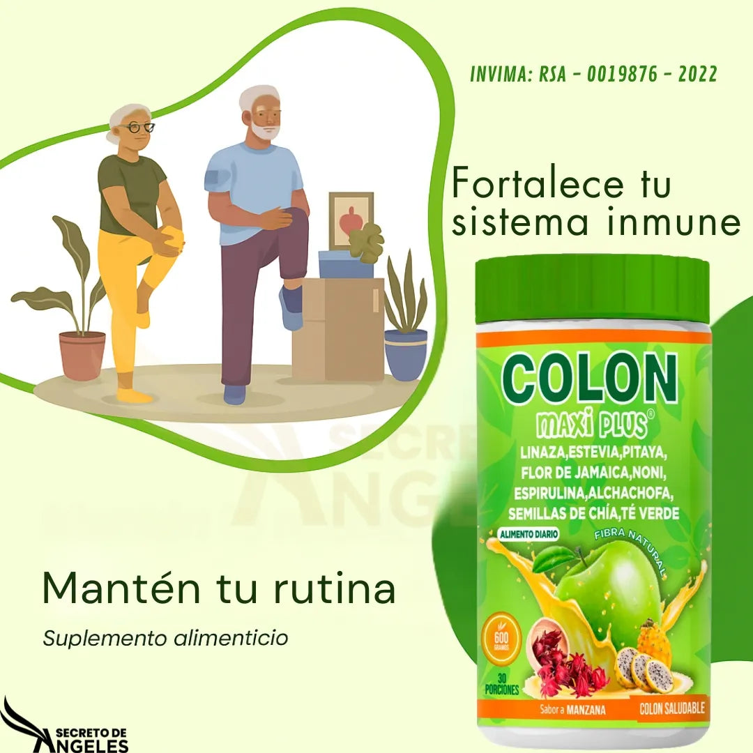 MAXI PLUS FIBRA Despídete de la inflamación y el estreñimiento, suplemento digestivo natural, (600gramos)