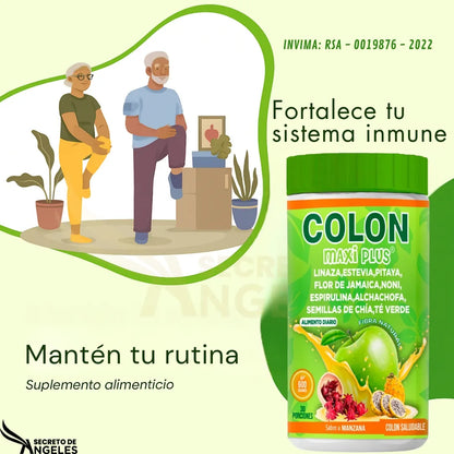 MAXI PLUS FIBRA Despídete de la inflamación y el estreñimiento, suplemento digestivo natural, (600gramos)