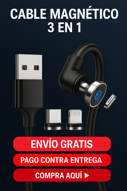 CABLE DE CARGA MAGNETICO 3 EN 1