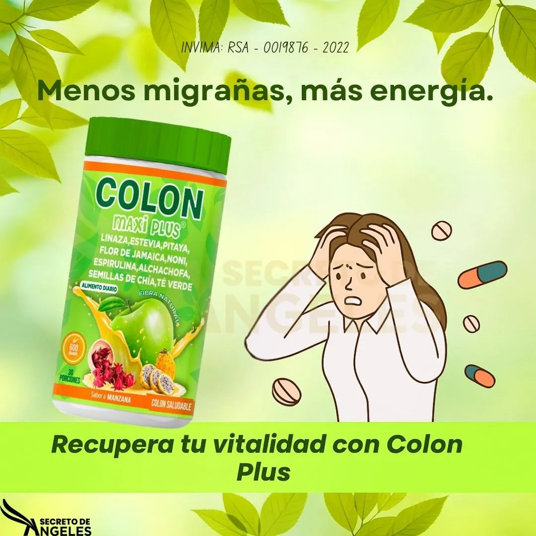 MAXI PLUS FIBRA Despídete de la inflamación y el estreñimiento, suplemento digestivo natural, (600gramos)