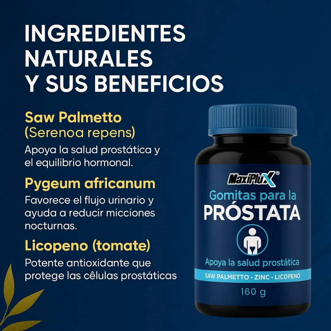 MaxiPlus | Salud Prostática Premium Equilibrio, Confianza y Vitalidad Masculina 60 Cápsulas de Fórmula Natural Avanzada