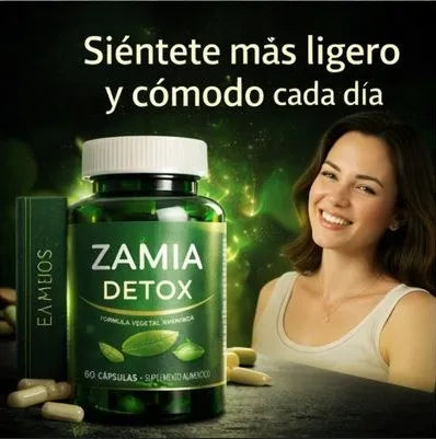 Zamia Detox Original apoya la limpieza interna de forma natural, ayudando a tu organismo a eliminar toxinas acumuladas (60 capsulas)
