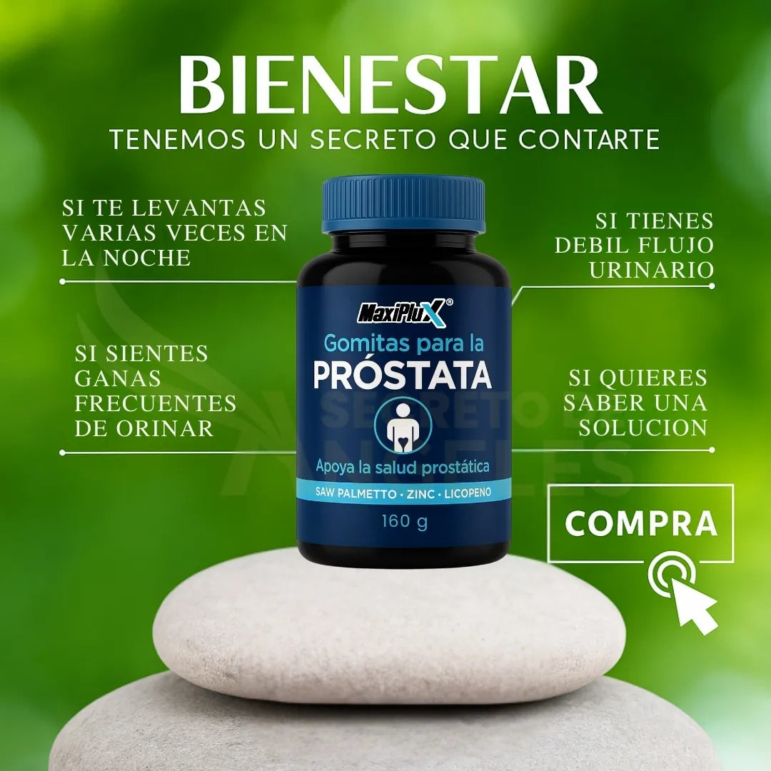 MaxiPlus | Salud Prostática Premium Equilibrio, Confianza y Vitalidad Masculina 60 Cápsulas de Fórmula Natural Avanzada