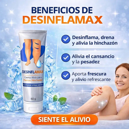 DESINFLAMAX -Piernas hinchadas y doloridas? Esto te va a aliviar en minutos