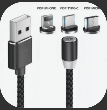 CABLE DE CARGA MAGNETICO 3 EN 1