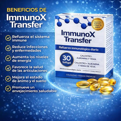 ImmunoX Transfer-¿Te enfermas seguido? Refuerza tus defensas desde la raíz - 30 capsulas