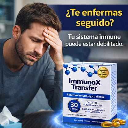 ImmunoX Transfer-¿Te enfermas seguido? Refuerza tus defensas desde la raíz - 30 capsulas
