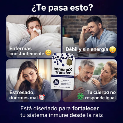 ImmunoX Transfer-¿Te enfermas seguido? Refuerza tus defensas desde la raíz - 30 capsulas