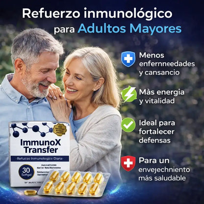 ImmunoX Transfer-¿Te enfermas seguido? Refuerza tus defensas desde la raíz - 30 capsulas