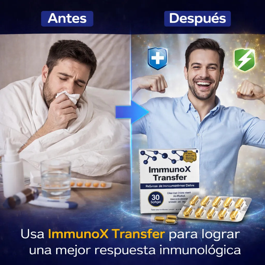 ImmunoX Transfer-¿Te enfermas seguido? Refuerza tus defensas desde la raíz - 30 capsulas