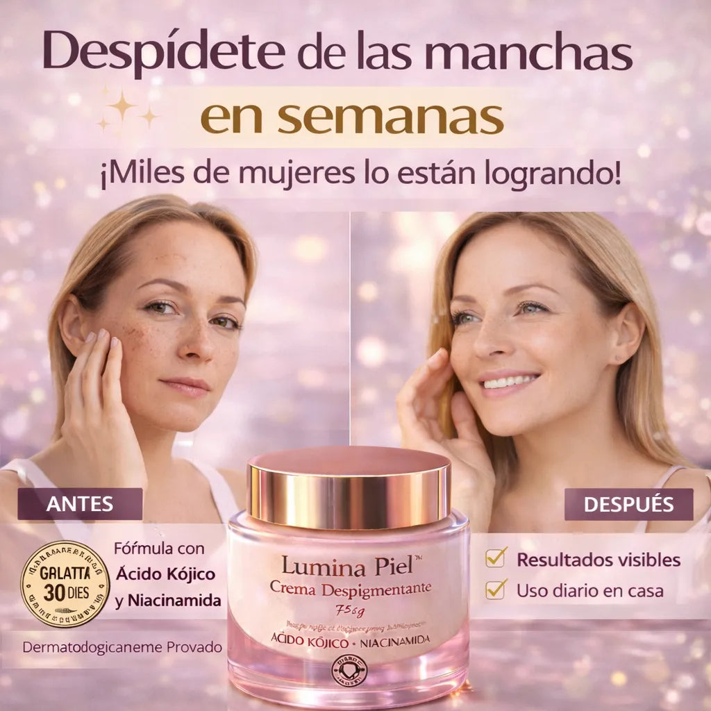 Lumina Piel™  La crema con Ácido Kójico y Niacinamida que ayuda a aclarar manchas y devolver luminosidad a tu piel