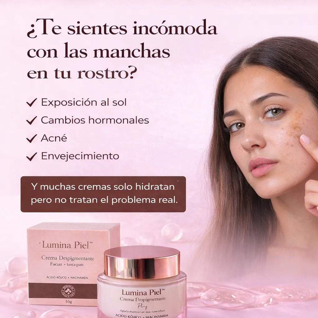 Lumina Piel™  La crema con Ácido Kójico y Niacinamida que ayuda a aclarar manchas y devolver luminosidad a tu piel