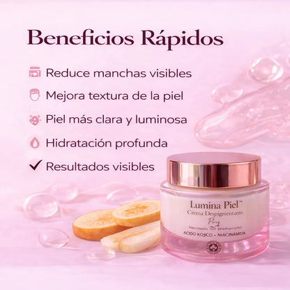 Lumina Piel™  La crema con Ácido Kójico y Niacinamida que ayuda a aclarar manchas y devolver luminosidad a tu piel