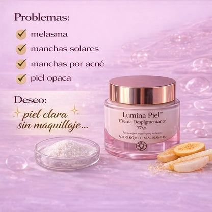 Lumina Piel™  La crema con Ácido Kójico y Niacinamida que ayuda a aclarar manchas y devolver luminosidad a tu piel