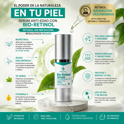 MASCHA Serum Anti-edad con Bioretinol - Reduce Arrugas y Manchas Sin Irritar Tu Piel
