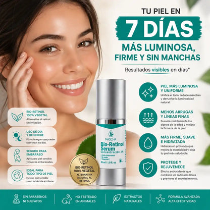 MASCHA Serum Anti-edad con Bioretinol - Reduce Arrugas y Manchas Sin Irritar Tu Piel