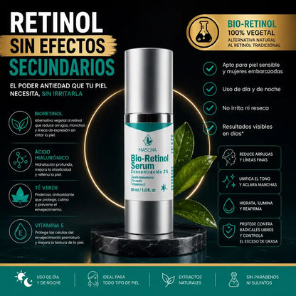 MASCHA Serum Anti-edad con Bioretinol - Reduce Arrugas y Manchas Sin Irritar Tu Piel