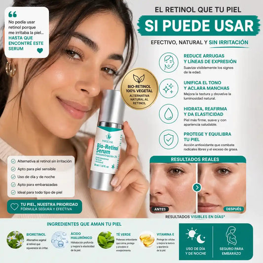 MASCHA Serum Anti-edad con Bioretinol - Reduce Arrugas y Manchas Sin Irritar Tu Piel