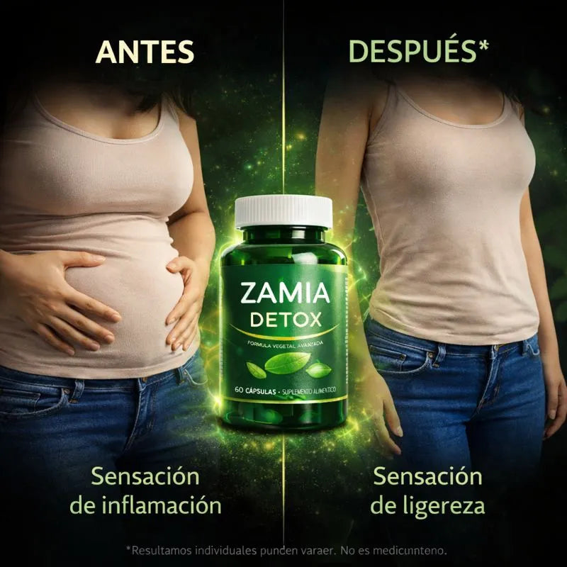 Zamia Detox Original apoya la limpieza interna de forma natural, ayudando a tu organismo a eliminar toxinas acumuladas (60 capsulas)