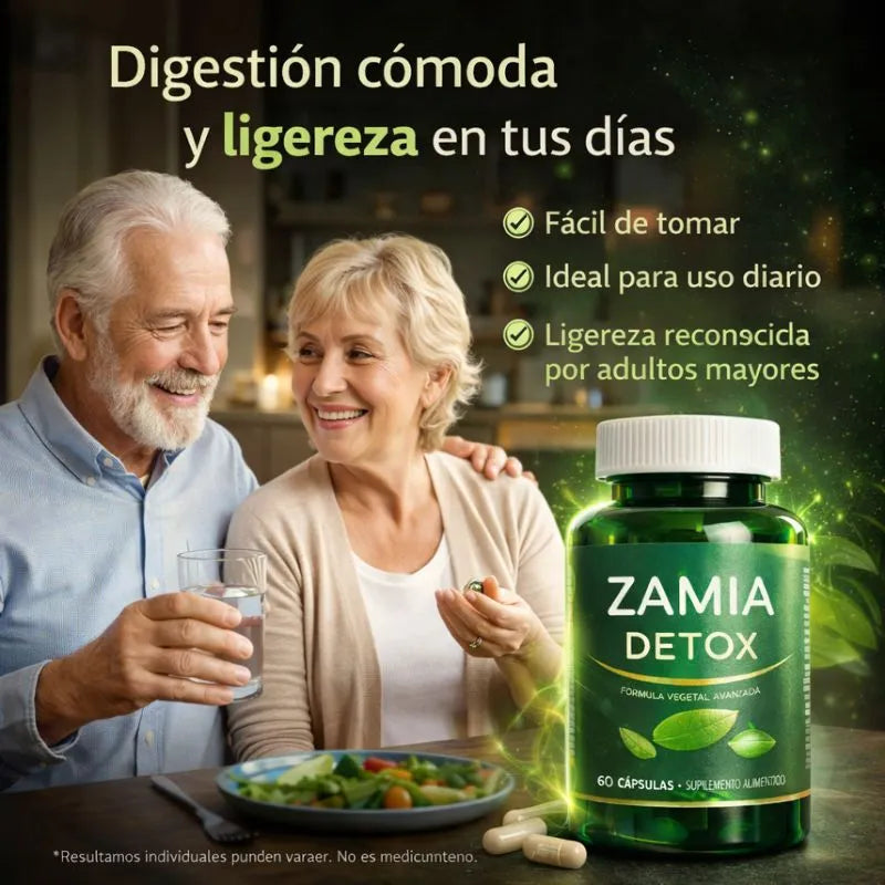 Zamia Detox Original apoya la limpieza interna de forma natural, ayudando a tu organismo a eliminar toxinas acumuladas (60 capsulas)
