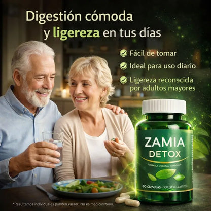 Zamia Detox Original apoya la limpieza interna de forma natural, ayudando a tu organismo a eliminar toxinas acumuladas (60 capsulas)