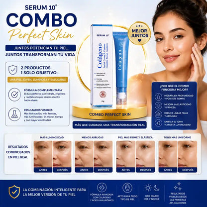 Combo Revitalizante Total-SERUM 10 Ojeras, piel cansada y reseca? Recupera una apariencia fresca y descansada.”