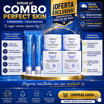 Combo Revitalizante Total-SERUM 10 Ojeras, piel cansada y reseca? Recupera una apariencia fresca y descansada.”