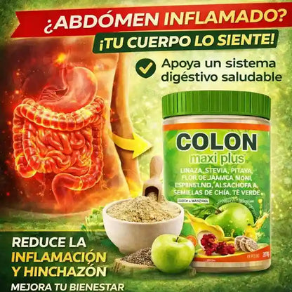 MAXI PLUS FIBRA Despídete de la inflamación y el estreñimiento, suplemento digestivo natural, (600gramos)