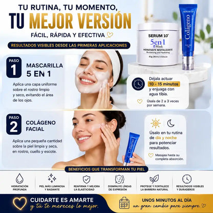 Combo Revitalizante Total-SERUM 10 Ojeras, piel cansada y reseca? Recupera una apariencia fresca y descansada.”