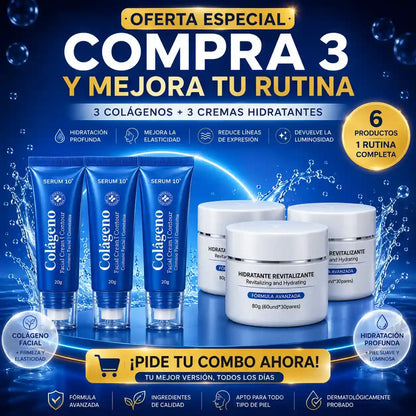 Combo Revitalizante Total-SERUM 10 Ojeras, piel cansada y reseca? Recupera una apariencia fresca y descansada.”