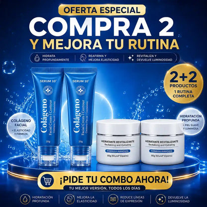 Combo Revitalizante Total-SERUM 10 Ojeras, piel cansada y reseca? Recupera una apariencia fresca y descansada.”