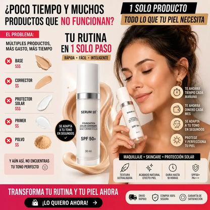 Base mágica-SERUM 10 La Base Inteligente Que Se Adapta Automáticamente A Tu Tono De Piel