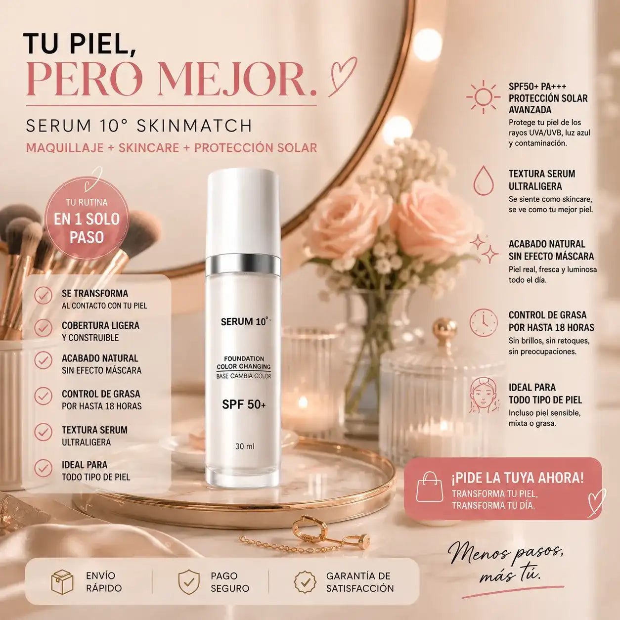Base mágica-SERUM 10 La Base Inteligente Que Se Adapta Automáticamente A Tu Tono De Piel