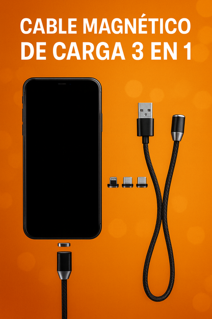 CABLE DE CARGA MAGNETICO 3 EN 1