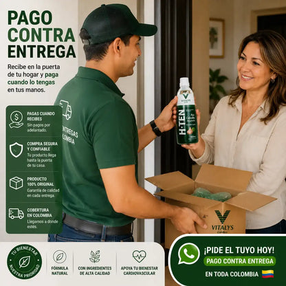 H-TEN La fórmula natural con ajo, cebolla y alcachofa que apoya tu bienestar cardiovascular, la circulación y tu rutina de cuidado diario.