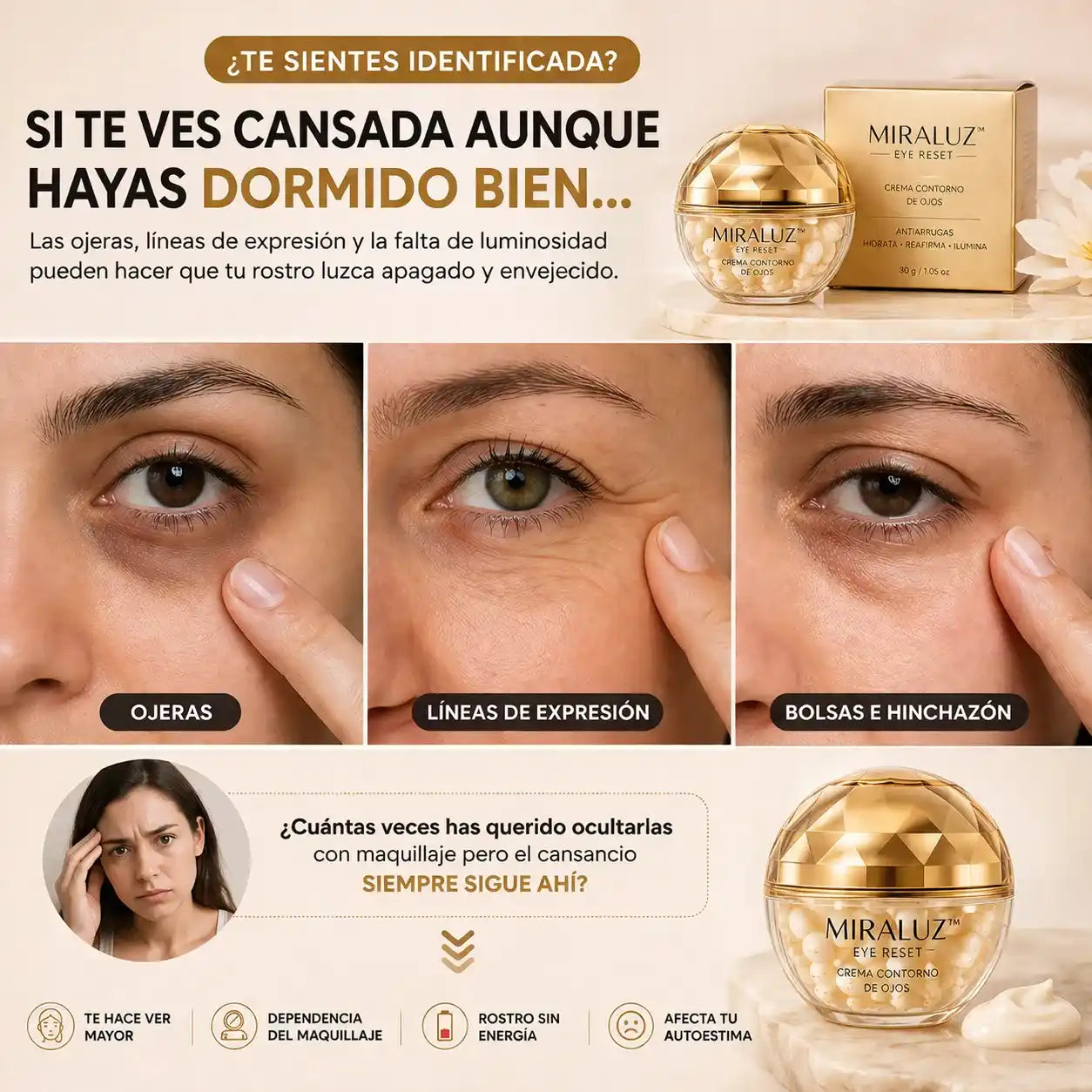 Miraluz™ – Reduce ojeras, arrugas y signos de fatiga en pocos días