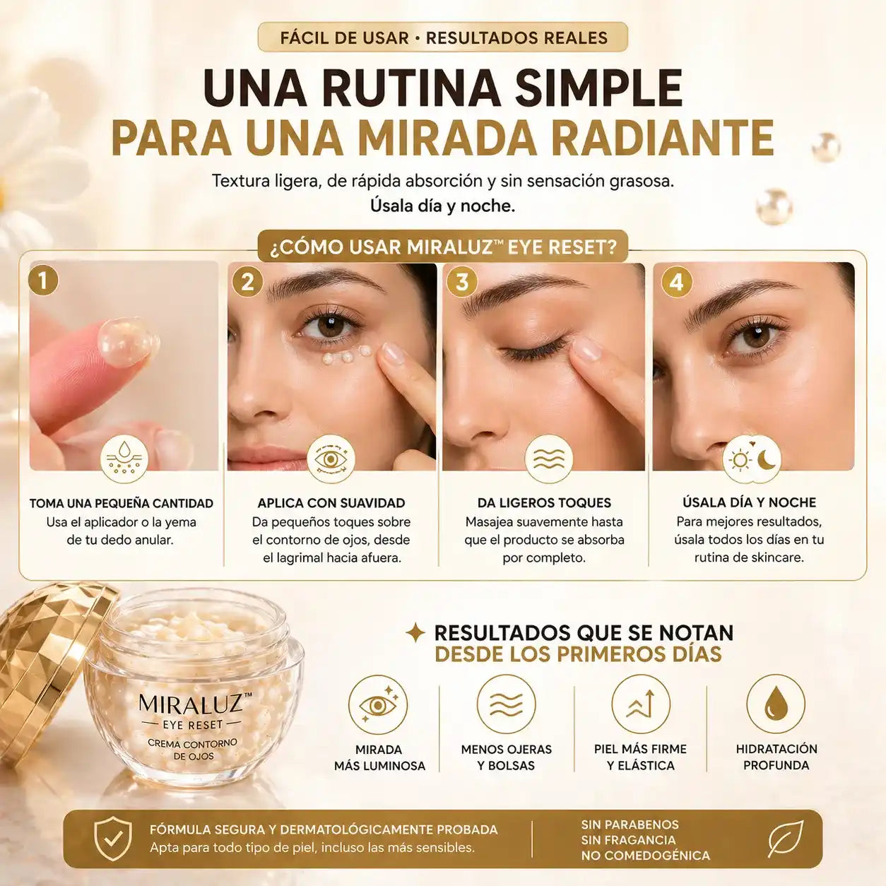 Miraluz™ – Reduce ojeras, arrugas y signos de fatiga en pocos días