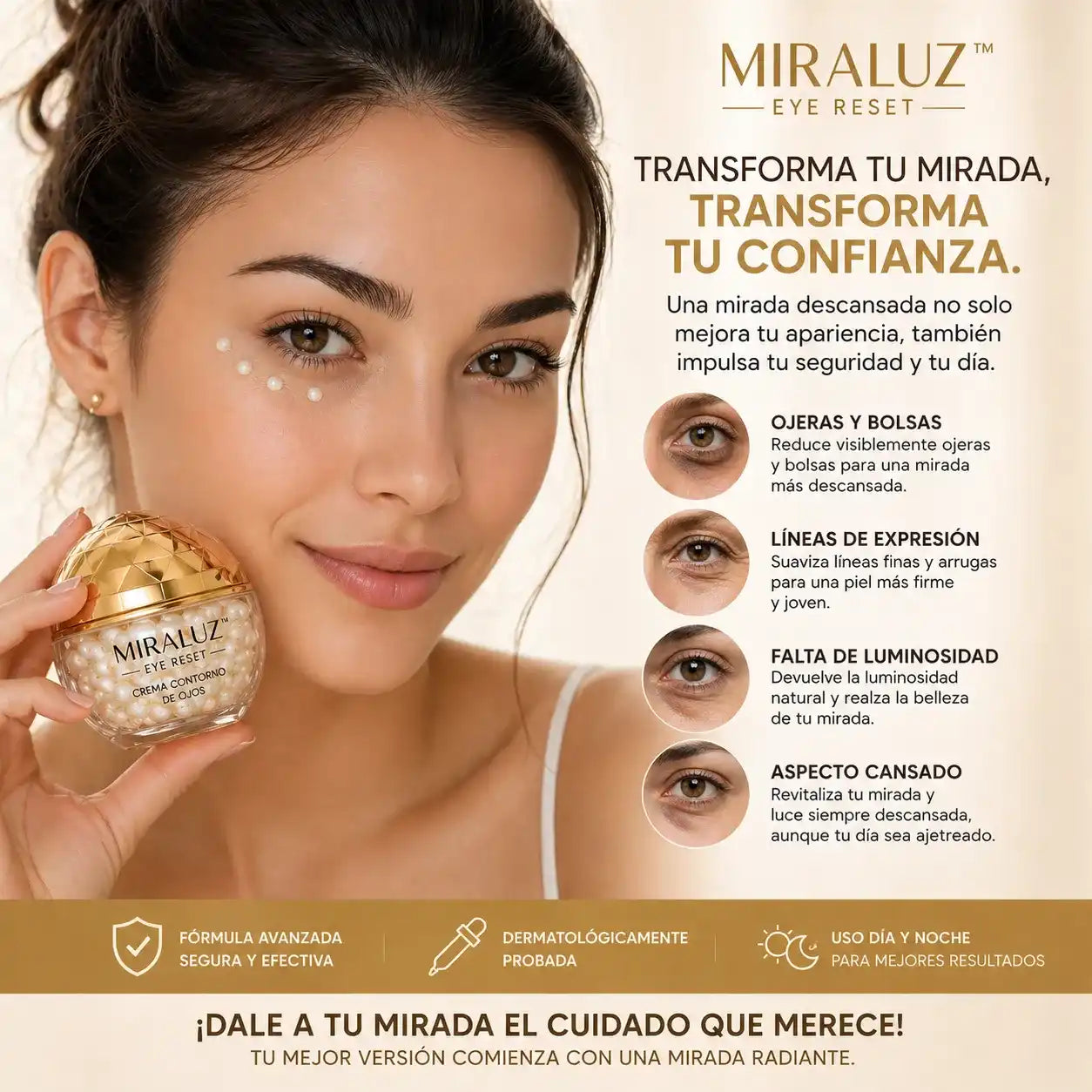 Miraluz™ – Reduce ojeras, arrugas y signos de fatiga en pocos días