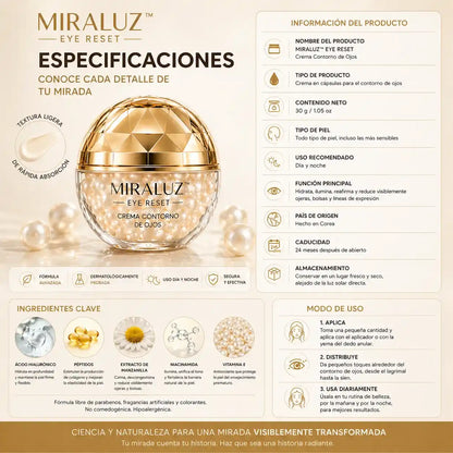 Miraluz™ – Reduce ojeras, arrugas y signos de fatiga en pocos días