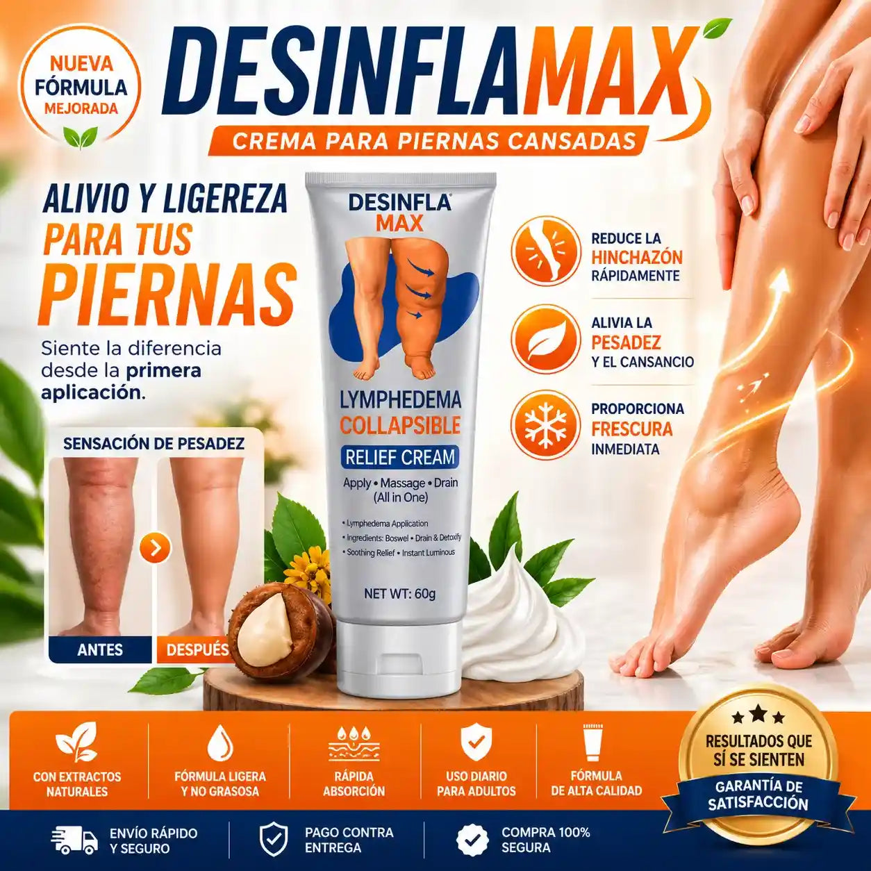 DESINFLAMAX -Piernas hinchadas y doloridas? Esto te va a aliviar en minutos