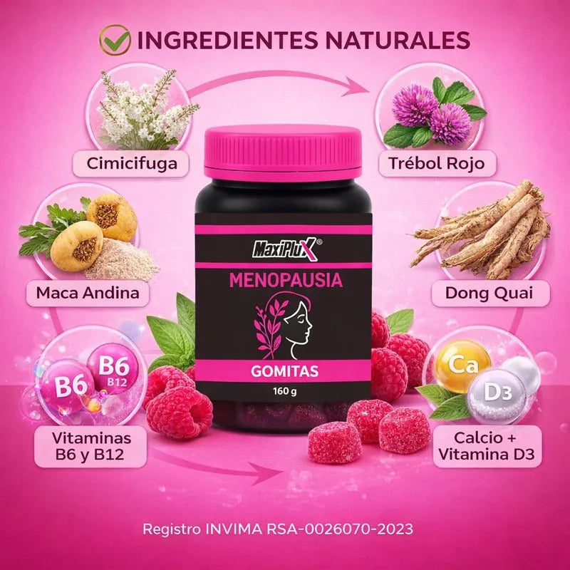 MaxiPlus MenoBalance  Equilibrio natural en tu nueva etapa 🌸 (60 GOMITAS)