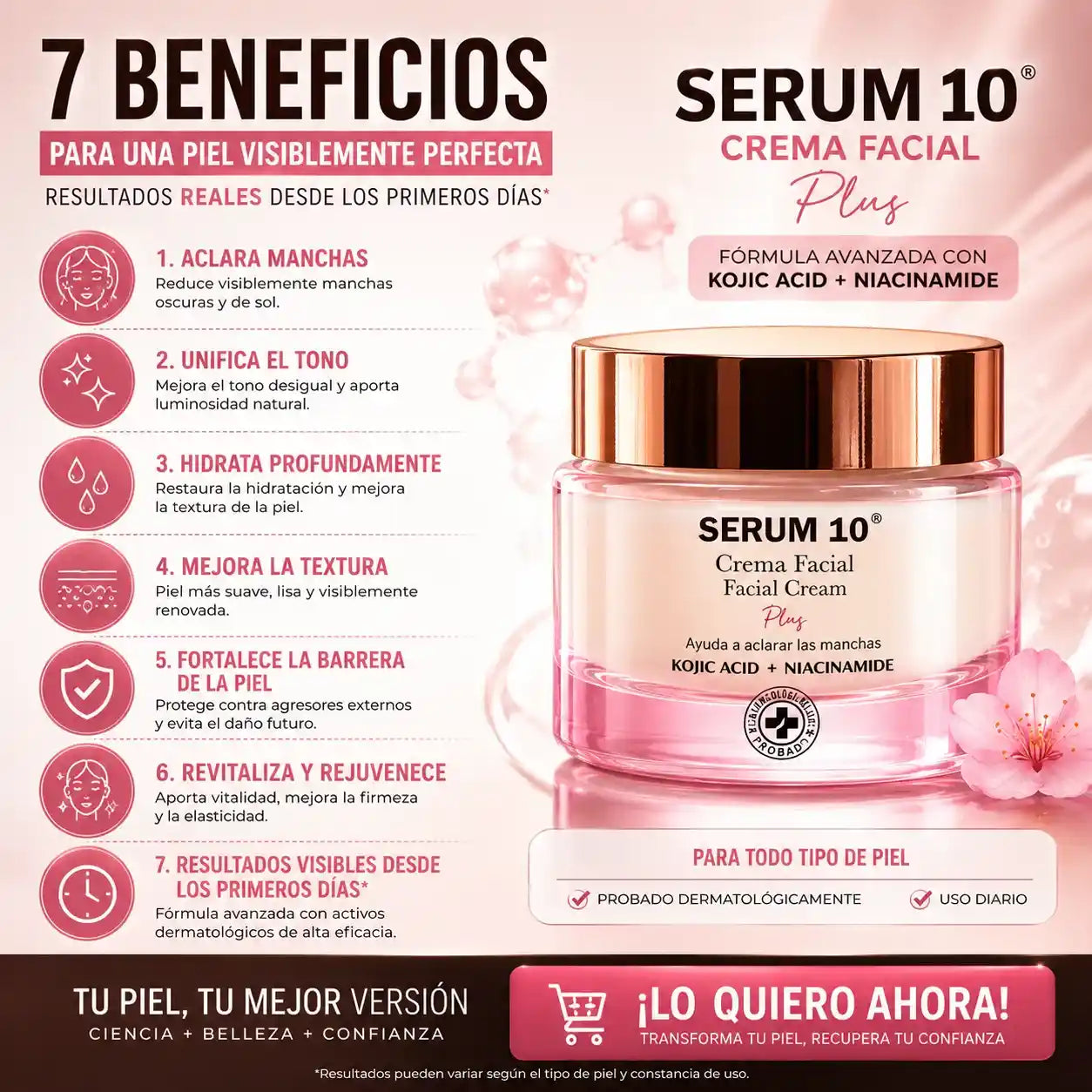 Lumina Piel™  La crema con Ácido Kójico y Niacinamida que ayuda a aclarar manchas y devolver luminosidad a tu piel