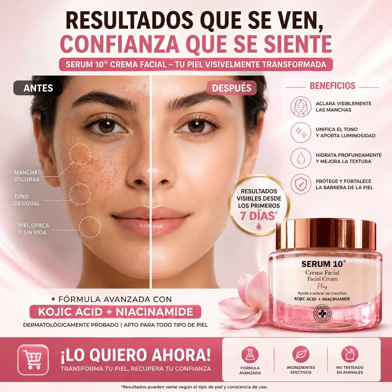 Lumina Piel™  La crema con Ácido Kójico y Niacinamida que ayuda a aclarar manchas y devolver luminosidad a tu piel