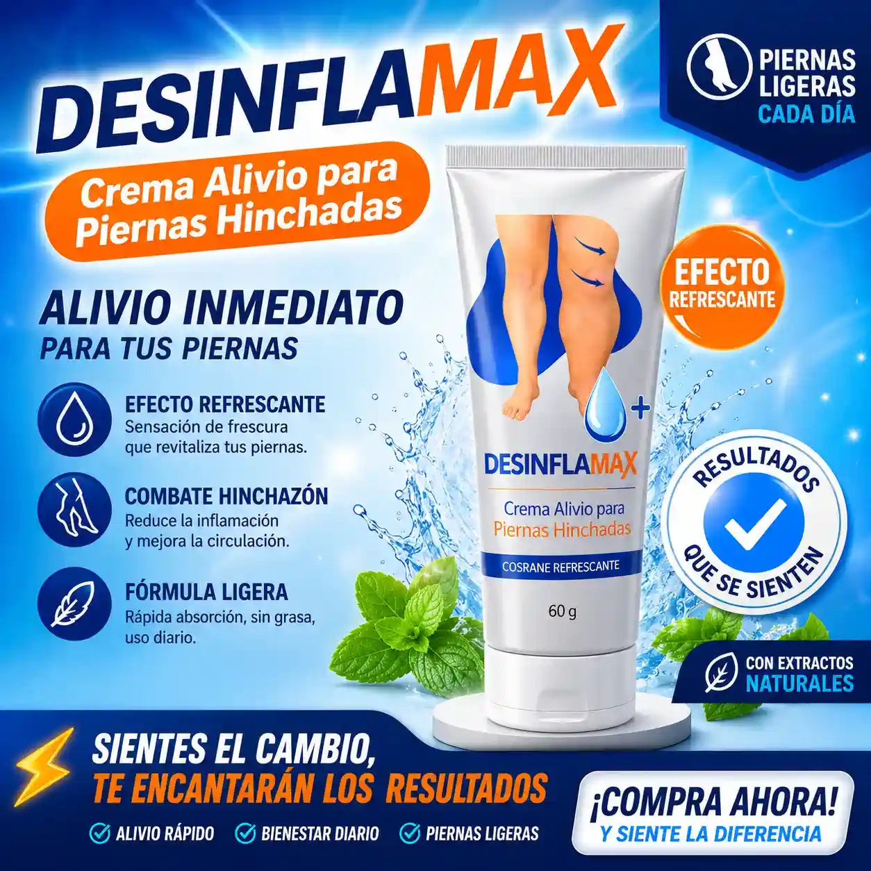 DESINFLAMAX -Piernas hinchadas y doloridas? Esto te va a aliviar en minutos