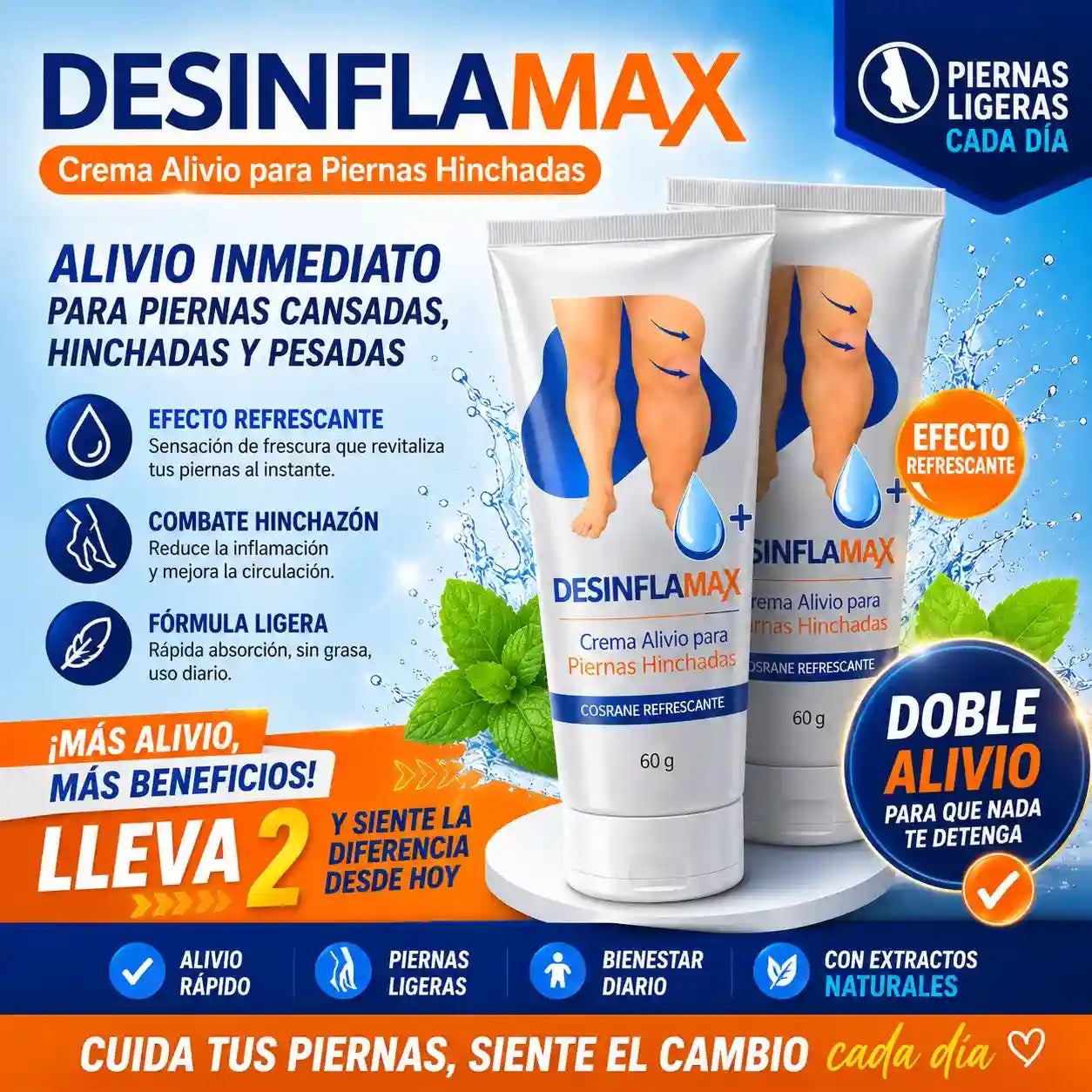 DESINFLAMAX -Piernas hinchadas y doloridas? Esto te va a aliviar en minutos