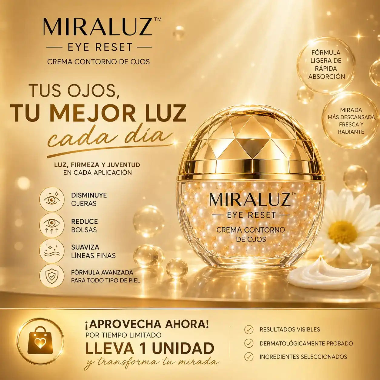 Miraluz™ – Reduce ojeras, arrugas y signos de fatiga en pocos días