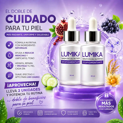 LUMIKA™ Despigmentante Facial ✨ Elimina manchas y revela una piel uniforme, luminosa y radiante desde las primeras semanas