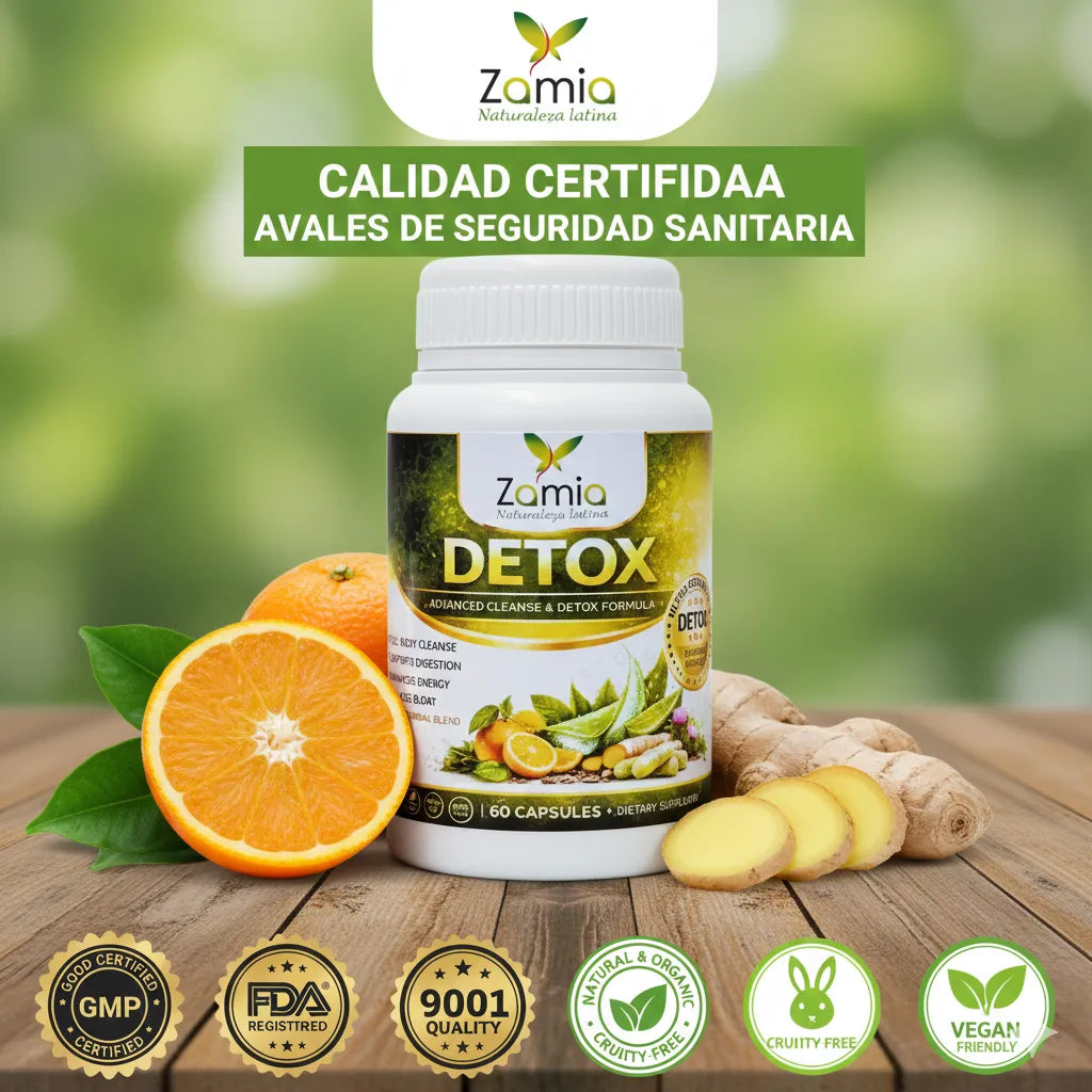 Zamia Detox Original apoya la limpieza interna de forma natural, ayudando a tu organismo a eliminar toxinas acumuladas (60 capsulas)